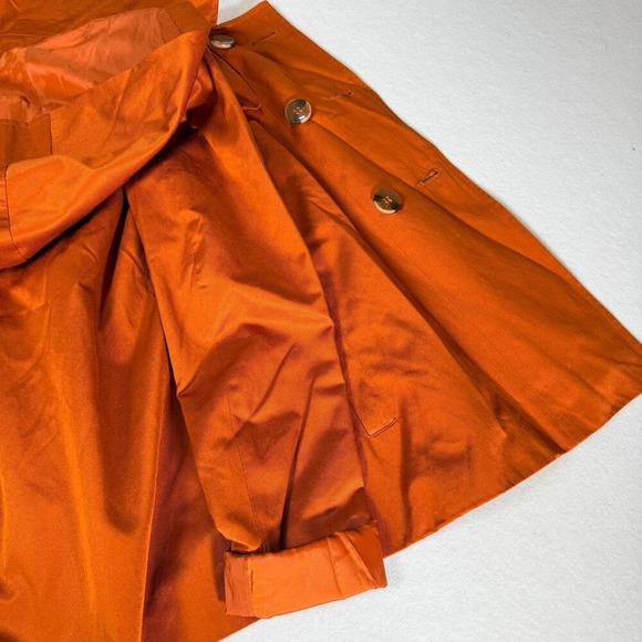 Forever 21 Hooded Double Breasted Pea Coat Jacket Women Size 2 Burnt Orange Twee - Picture 13 of 13